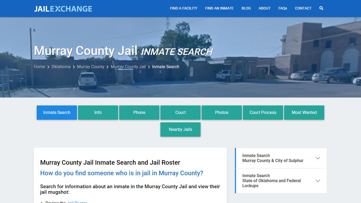 Inmate Search: Roster & Mugshots - Murray County Jail, OK