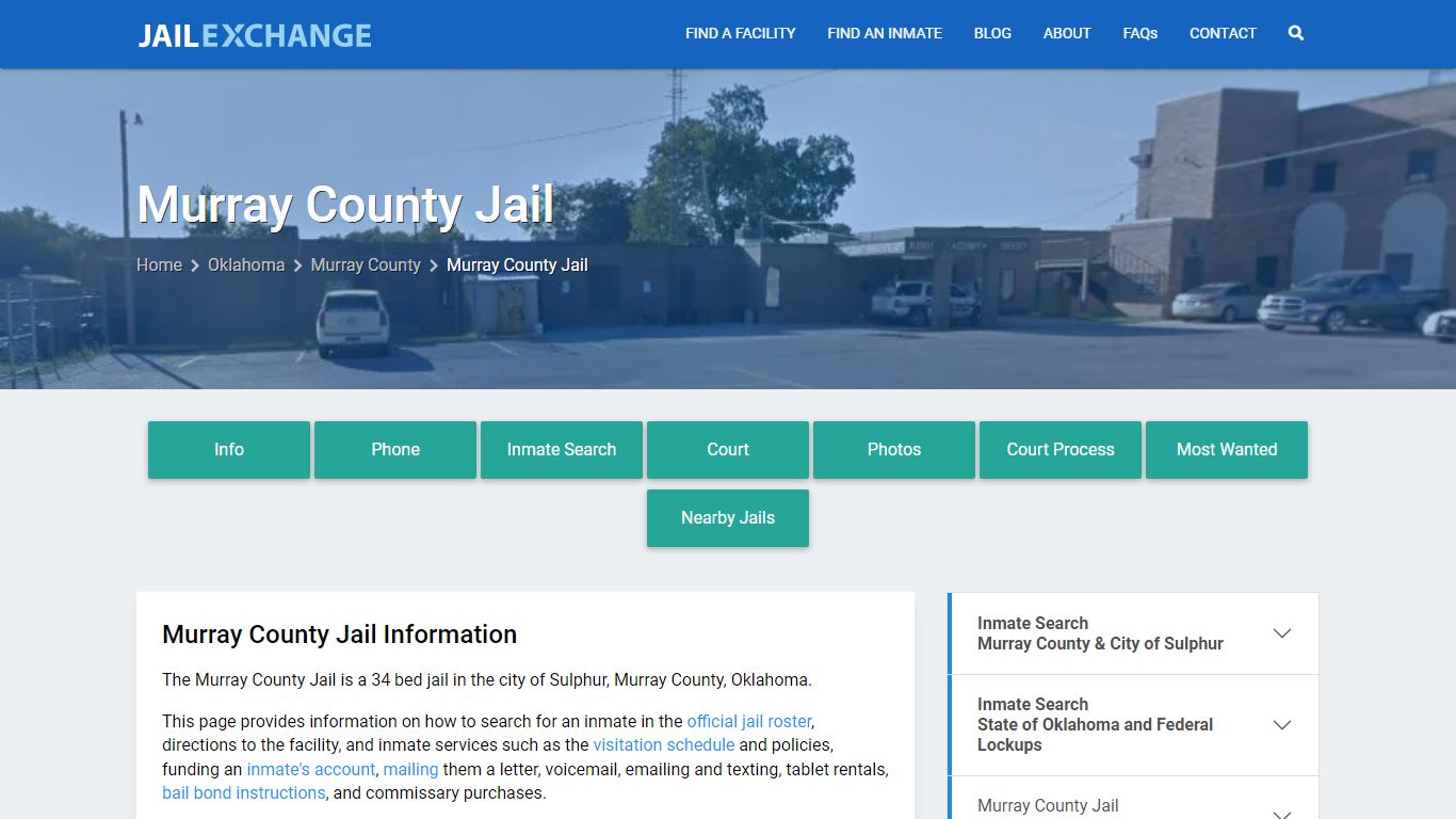Murray County Jail, OK Inmate Search, Information